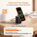 Foldable 3in1 Magnetic Wireless Charger,15W Silent Travel Ready, for iPhone17-12, Fast Charging Station for Apple Watch AirPods, Portable MagSafe Charger with Stand Mode for Travel & Desk