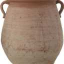 Creative Co-Op Large Orange & Whitewashed Terracotta Urn, 14 Inch High