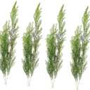 VICASKY 4pcs Realistic Pine Needle Rattan Lightweight Faux Plant Decor for Wall Hanging and Flower Arrangement Artificial Leaves Bundle for Home Party Decoration,17x9cm