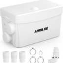 450W Sink Pump, Toilet Macerator Pump with 3 Inlets/1 Outlets, Sewage Pumps for Sink, Laundry, Basement (White)