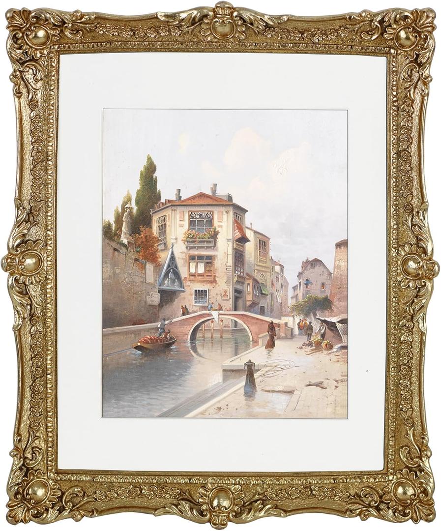 OIGUMR Gold Picture Frame 11x14 Picture Frame Gold Photo Frame Ornate Frame Made of Glass, Resin