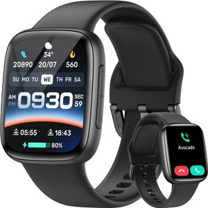 Gydom Smart Watch for Women/Men, 1.85" AMOLED Vivid Smartwatch Compatible iPhone/Samsung/Android (Bluetooth Call), 120+ Sport Modes Fitness Tracker with Heart Rate/Sleep/SpO2 Monitor, 3ATM Waterproof