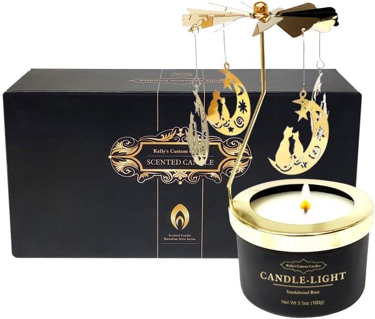 Kelly's Custom Candles, Cat Candle Birthday Gift for Mom,Girlfriend,Unique Easter Gifts for Sister, Wife and Mother in Law,Rotatable Aromatherapy Candles Gift for Women (Small (1-Pack))