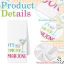 Newwiee 4 Pcs Mahjong Cocktail Dish Towels Gifts for Women 16 x 24 Inches Funny Kitchen Napkins Decorative Hand Tea Towel Mahjong Lover Gifts for Kitchen Bathroom Decor(White)