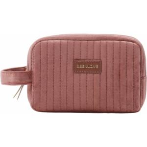 Makeup Bag Travel Cosmetic Bag for Women,Zipper Make Up Pouch with Handle Velvet Soft Toiletry Organizer Storage Bag Cosmetic Travel Cloth Bag(Pink)