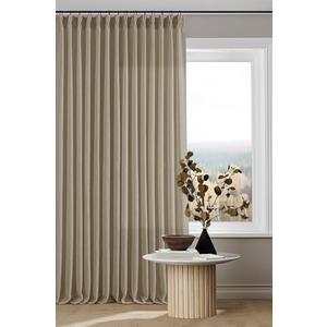 Extra Long Pinch Pleated Linen 108 Inch Curtains 2 Panels Set for Living Room Bedroom Farmhouse Tan Brown Cotton Flax Back Tab Memory Shape Pinch Pleat Ceiling Floor Window Curtains 9 FT Grey Beige