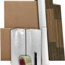 Basic Moving Boxes Kit #1, 1 to 2 Bedroom Kit, 18 Boxes and Supplies, Small Spaces Moving Kit, Packaging & Storage Boxes, Bubble Roll, Tape, Packing Paper, Apartment Moving Supplies