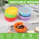 KOLUTI Nonstick Silicone 2oz Pinch Bowls Set of 6, Mini Colorful Condiment Sauce Dip Prep Bowl with Lid, Snack Serving Food Storage Mixing Containers for Side Dish, Microwave & Freezer Safe