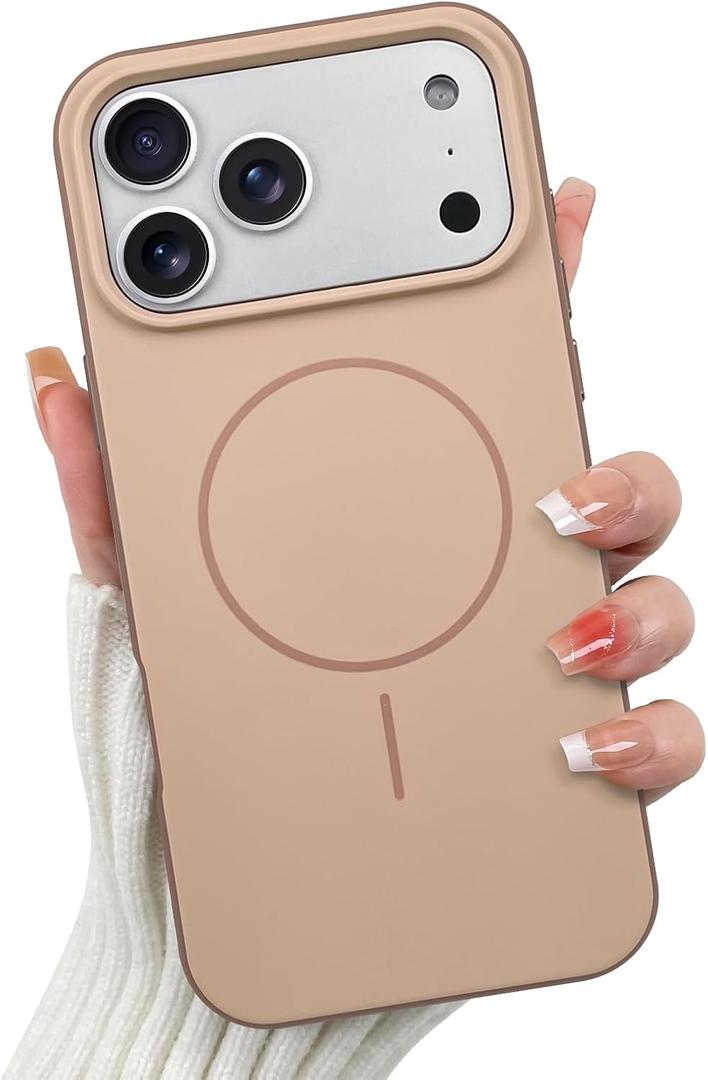 OOK Magnetic for iPhone 17 Pro Max Case, Compatible with MagSafe Silicone Camera Lens Protection Shockproof Protective Slim Phone Case for 6.9inch, Gold