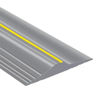 10Ft/3M Universal Garage Door Rubber Threshold Strip, Weatherproof Seal Strip DIY Weather Stripping Replacement, Not Include Adhesive (Grey-Yellow Line)