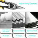 10 Inch Aviation Tin Snips, Heavy Duty Chrome Vanadium Steel Metal Cutter Shears for Cutting Sheet Metal, CR-V Straight Cut