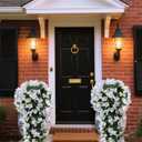 BSMYBO Bougainvillea Artificial Hanging Flowers Plants for Outdoors UV Resistant Faux Trailing Hanging Vine Outdoor Hanging Plants for Front Porch, Balcony, Patio, Outdoor Planter (White-2PCS)