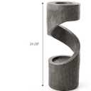 Glitzhome Outdoor Water Fountain with LED Light, Spiral Outdoor Fountain Waterfall with Stone Planter, Modern Curved Freestanding Fountain Water Feature for Garden Patio Backyard, 31.3" H