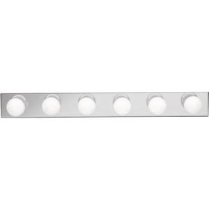 Kichler 6-Light Linear Bathroom Vanity Light Fixture, 36" Chrome Bath Bar for Bathroom over Mirror, Modern Transitional Wall Mount Lighting (36" W x 4.25" H x 2" D), 626CH