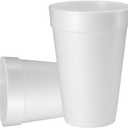 16oz Disposable White Foam Cups  Pack of 50 | Insulated Hot & Cold Drinking Cups | Ideal for Coffee, Tea, & Beverages