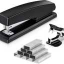 Deli Stapler, Desktop Stapler, Office Staplers, 25 Sheet Capacity, Includes 1000 Staples and Staple Remover, Black