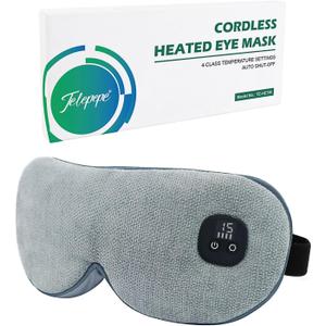 Telepepe Heated Eye Mask for Dry Eyes, Cordless Warm Eye Compress with 4 Heat Levels, 4Level Timing, 1000mAh Rechargeable, Blepharitis, Styes, Washable Cover, Travel, Gifts for Family(Green)