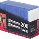 200 Card Sleeves Clear Loads for Cards,3"X4" Baseball Card Protectors,Premium Sleeves for Cards,Hard Plastic Card Holder for Trading Sports Football Game Cards (100 Hard Sleeves+100 Penny Sleeves)