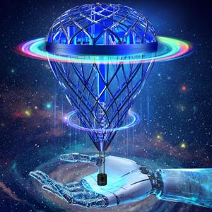 The Latest Cool and Magical Flying Toy, Combining AI Motion Control Technology with Contact Sensing System, Make it Become Bounce & Flip & Flight Toys, Fully unleashing Your Creativity. (Blue)