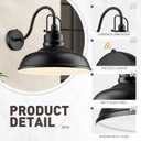 Zeyu 18 Inch Dusk to Dawn Outdoor Barn Light, 1-Light Wall Light, Modern Wall Sconce for Garden Garage, Matte Black Finish, 016-1BL-PC BK, 17.7''