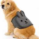 Cute Belly Bands for Male Dogs with 3D Ears, Washable Reusable Dog Diaper, Breathable Mesh Wrap for Training & Incontinence, Adjustable Comfort FitGray-XL