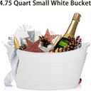 TOPZEA 4 Pack Oval Storage Tub, 4.5 Liter Plastic Wine Bucket Ice Bucket Beverage Tub Party Tub for Ice, Beer, Wine, Drink Cooler Bucket for Bar, Champagne Beverage Chiller Bin for Indoor Outdoor Use