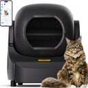 89.5L Extra Large Self-Cleaning Cat Litter Box With Mat for Multi Cats - Integrated Safety Protection, Self-Developed APP Control, Odor Control, Black Smart