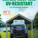 ACEPIC 10x20 Heavy Duty Carport Replacement Top Cover, Gray(Top Only)