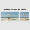 6FT Stripe Fringe Beach Umbrella for Sand with Sand Anchor, UPF 50+ Sun Shade with Tassels, Adjustable Tilt Pole, Portable Coastal Umbrella for Beach & Pool, Heritage Black Stripe