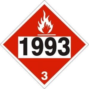DOT Placard 1993 FLAMMABLE LIQUIDS n.o.s. FUEL OIL Sign Shipping Metal Tin Sign 12 x 12 inch Warning for Industrial & Commercial Use (Z651)