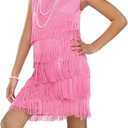 Fun World 122292L Flapper Pink Child Costume, Large, Multicolor