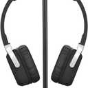 New bee Headphone Stand Headset Holder Earphone Stand with Aluminum Supporting Bar Flexible Headrest ABS Solid Base for All Headphones Size (Black)