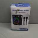 VOSOCO Karaoke Machine, Portable Bluetooth Karaoke Speaker with 2 Wireless Microphones, PA System for Adults Kids with LED Lights & Echo Adjustment, Supports TWS/TF/USB/AUX for Home Party (T03-2 MICS)