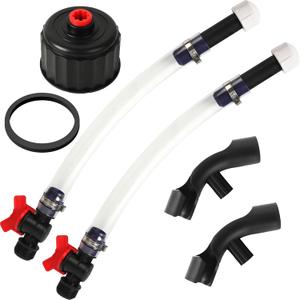 Fuel Jug Hose 3044 Replacement Kit with 2 Fuel Hoses with Valve, 2 X-Shaped Hose Benders, Tank Cap Plug, Compatible with VP Racing Fuel Jug, 5.5 and 10 Gallon Fuel Cans, Dirt Bike Accessories