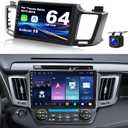 Android 15 Car Radio for Toyota RAV4 2013-2018: 10.2'' 4GB+64GB Car Stereo Upgrade Wireless CarPlay & Android Auto with WiFi 6, Bluetooth, GPS, FM/RDS, EQ, SWC, 1080P Backup Camera