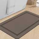 chakme Bathroom Mat Rugs 30x17, Ultra Thin Magic Mat Bath Rug Non Slip Bath Rugs Quick Dry Absorbent Bath Mats for Bathroom Floor, (Brown, 30"x17") (1'5" x 2'6" (Rectangular))