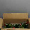 Christmas Table Centerpiece with LED Lights, Green Xmas Tree Decoration, Red Berry, Christmas Balls for Holiday Party, Home, Fireplace