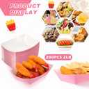 Yinkin 200 Pcs Paper Boat Disposable Graduation Food Trays Nacho Trays Kraft Paper Boats for Tacos Concession Party Supplies(2lb, Pink)