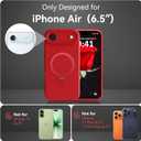 Compatible with iPhone Air Case with Stand, Full Camera Protection Slim Liquid Silicone Phone Cases for iPhone 17 Air Compatible with MagSafe Magnetic Ring Kickstand Case 6.5", Red