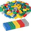 Building Bricks 121 Pieces 2x4 Multi-Color Building Block, Compatible with Classic Building Block, Creative Building Block Toys for Kids(Grey,Green,Red,Yellow,Blue)