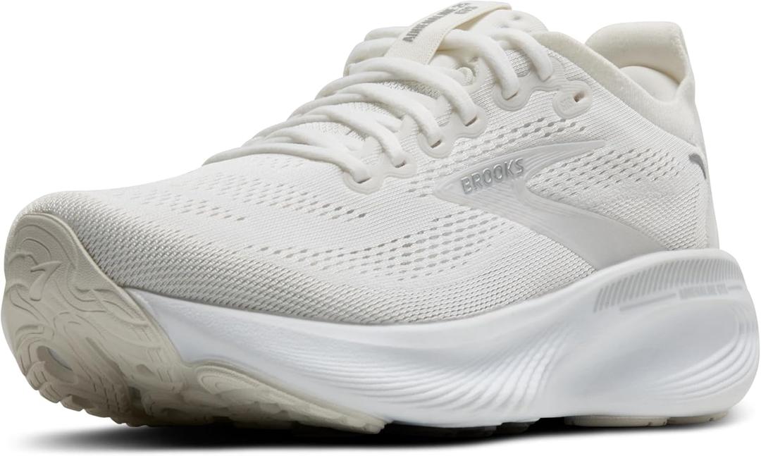 Brooks Womens Adrenaline GTS 25 Supportive Running & Walking Shoe (9.5 Wide, White/White/Silver)