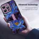 MOWIME Compatible with iPhone 13 Pro Max Case with Finger Strap, Lotus Floral Shockproof Soft TPU Protective Cover for Women Girls, Slim Anti Scratch Case for iPhone 13 Pro Max 6.7 Inch, Purple