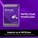 Western Digital 6TB WD Purple Surveillance Internal Hard Drive HDD - SATA 6 Gb/s, 256 MB Cache, 3.5" - WD64PURZ