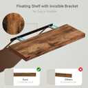 Vivelove Floating Shelves for Wall, 24 inch Wall Shelves for Bathroom Bedroom, Living Room, Kitchen, Office, Rustic Farmhouse Shelf Decor with Invisible Bracket, 24x9x1.6, Set of 2, Rustic Brown, 24Wx9.1Dx1.6H
