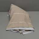 No Hook Extra Long Shower Curtain Set with Snap-in Liner,Linen Textured Thick Striped Fabric with Tassels,Boho Chic Modern Farmhouse Bathroom Curtain,Water-Repellent,Tan/Taupe,71x86