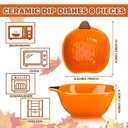 Dandat Fall Thanksgiving Ramekins 6 oz Oven Safe Pumpkin Soup Bowls Ceramic Ramekins Small Dishes Dipping Pumpkin Baking Dish Shaped Bowl for Serving Dip, Sauce, Condiments and Snack(8 Pcs)