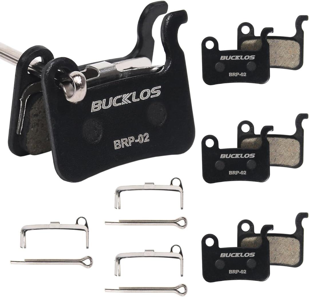 BUCKLOS Bike Disc Brake Pads - Bicycle Disk Brake Pads for Zoom/Shimano Deore XT XTR LX SLX Hone Alfine Saint for Ebike/Mountain Bike/Electric Bike/Road/Scooter