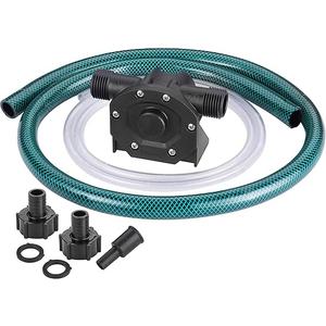 Self-Priming Mini Hand Drill Water Transfer Pump Kit with Suction and Discharge Hose for Water, Oil, and Fluid Transfer