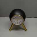 Modern Retro Table Alarm Clock – Black & Gold Tripod Design , 7" x 6" x 9"