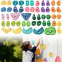 50 PCS Rock Climbing Wall for Kids,Rock Wall Climbing Holds,Adults Climbing Wall Grip Kits Holds Up to 230 lbs for Outdoor Indoor Home Playground Climbing Holds（Pastel Color）